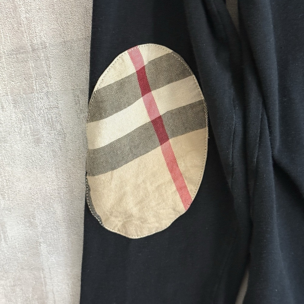 Burberry London Shirt Womens Large Long Sleeve Black Nova Check Elbow Patch READ - Picture 8 of 13
